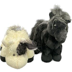 Ganz Webkinz Black & White Horse & Cow Plush Set